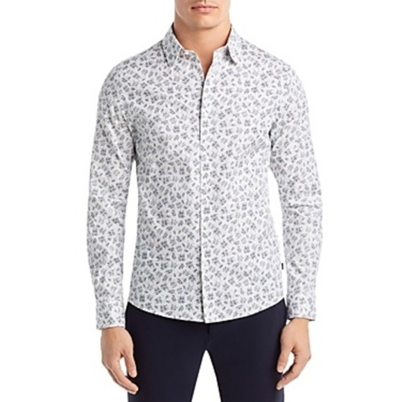 Michael Kors Other - Michael Kors Men's Floral Button-Down Shirt - White -‎ Size Small